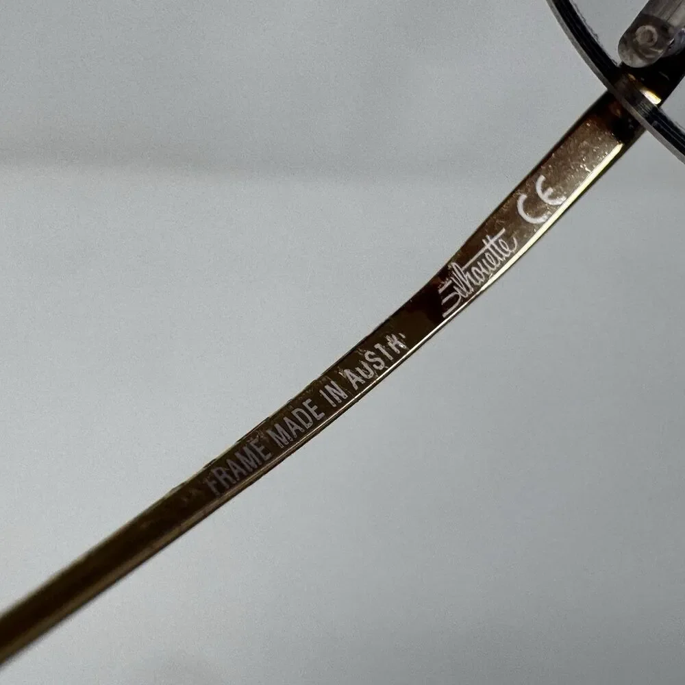 Silhouette 7581 Gold Rimless Eyeglass Frames Made in Austria 21-160